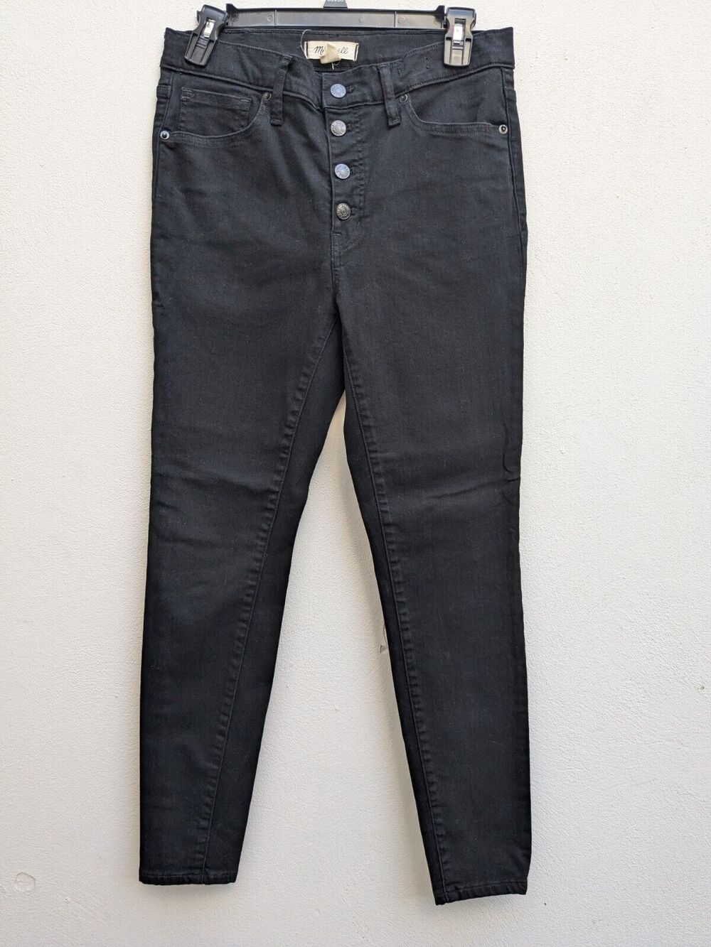 MADEWELL Jeans Womens 29 Mid Rise Skinny 9” Black Dark Wash EUC